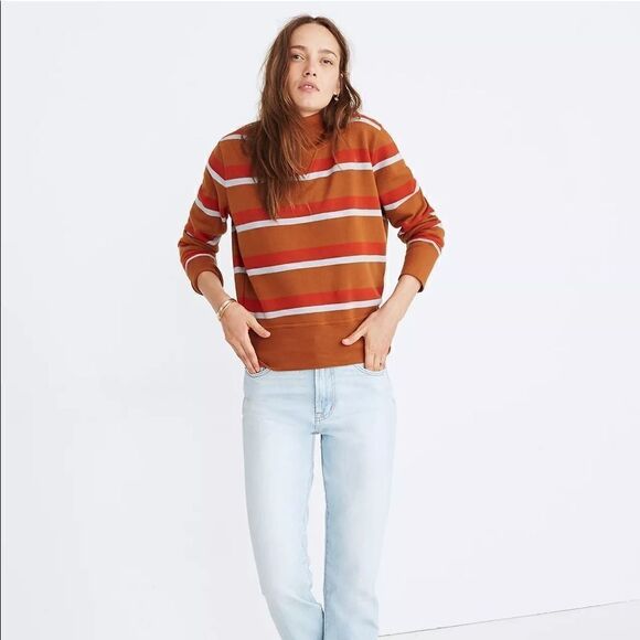 Madewell Striped Turtleneck Sweater - Picture 1 of 10